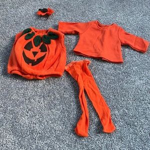 American Girl pumpkin Halloween costume. Fleece with felt details